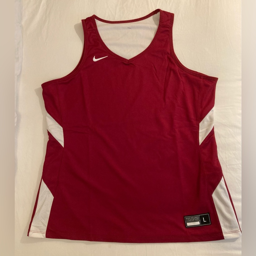 Nike Basketball Reversible Team Stock Jersey White/Burgandy Size L